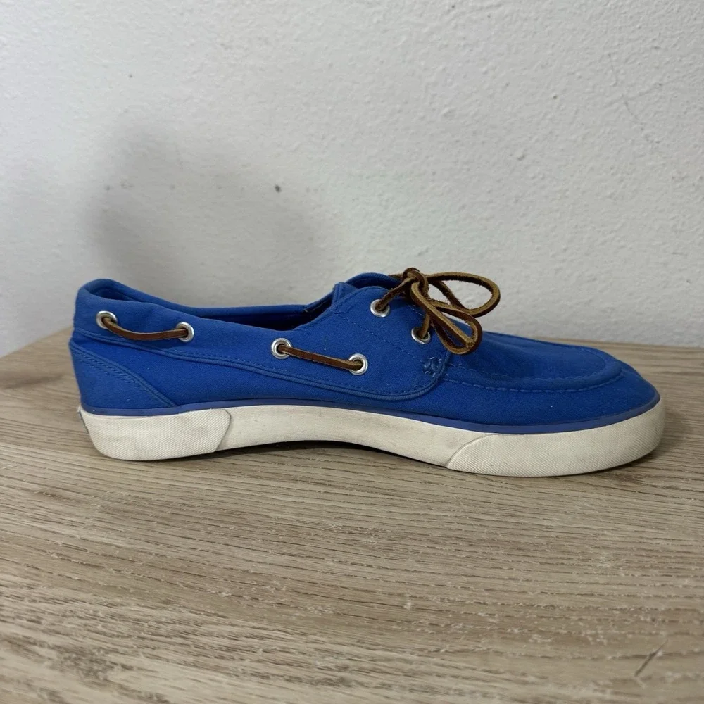 Polo Ralph Lauren Sander P Canvas Boat Shoes Moccasins Colby Blue Mens Size 10 D